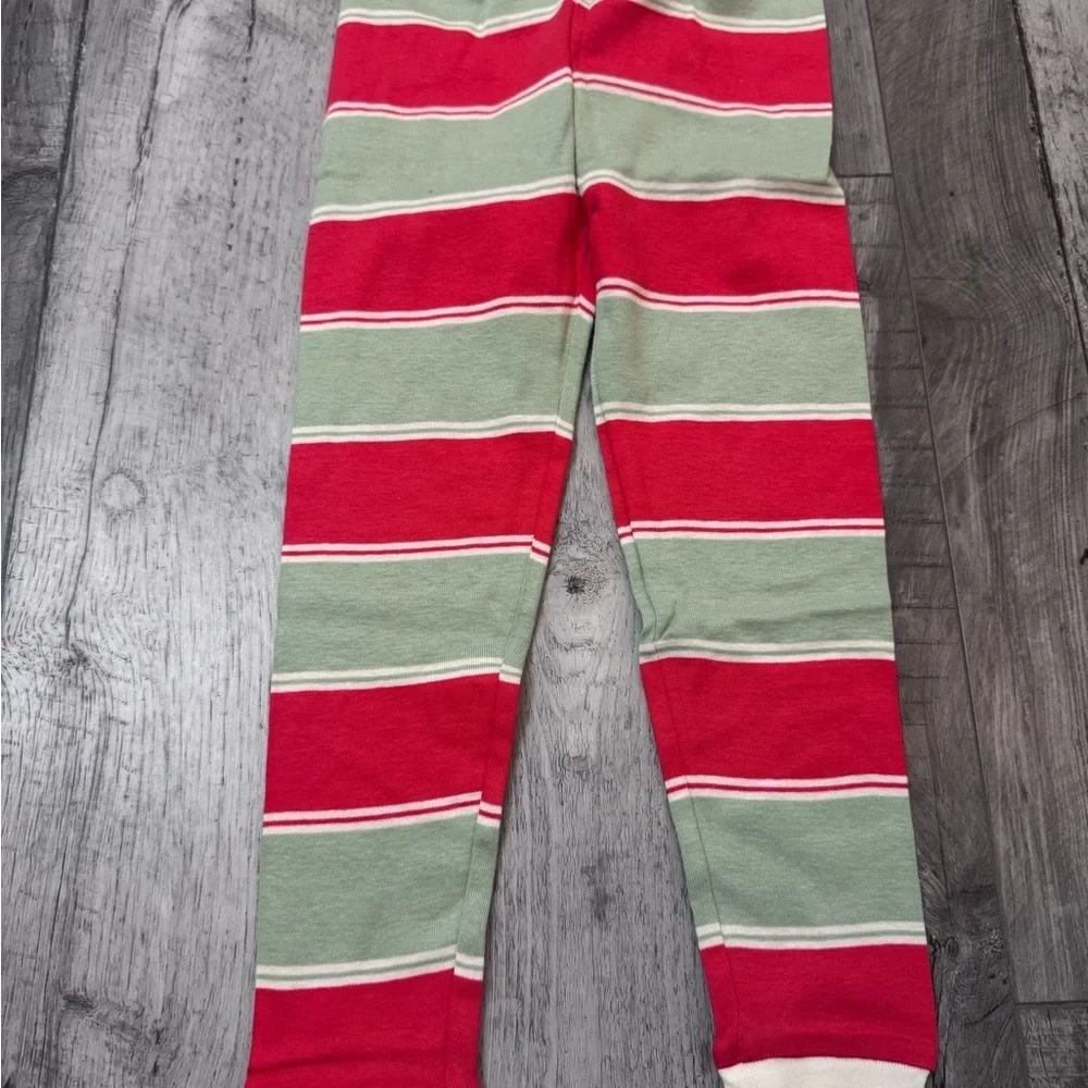 Burt’s Bees Unisex Striped Christmas Pajamas Holiday Red Green 2 Piece 4 NEW NWT